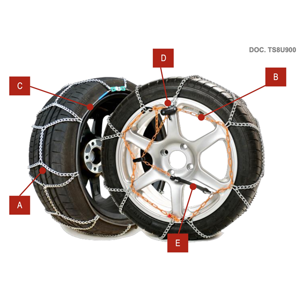 245/45R19 E7-130 Burgulu Özel Güçlendirilmiş Takmatik Kar Zinciri